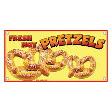 12"x24" Rectangle Sign Hot Fresh Pretzel Design